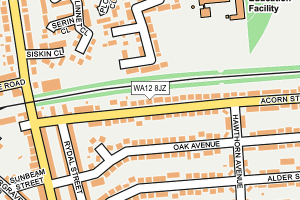 WA12 8JZ map - OS OpenMap – Local (Ordnance Survey) WA12 8JZ map - OS OpenMap – Local (Ordnance Survey)