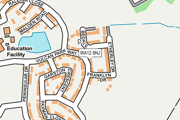 WA12 8NJ map - OS OpenMap – Local (Ordnance Survey) WA12 8NJ map - OS OpenMap – Local (Ordnance Survey)