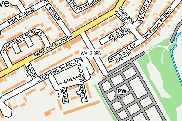 WA12 8PA map - OS OpenMap – Local (Ordnance Survey) WA12 8PA map - OS OpenMap – Local (Ordnance Survey)