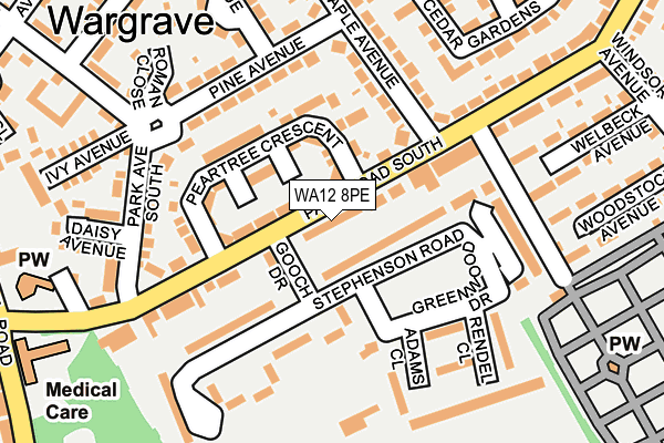 WA12 8PE map - OS OpenMap – Local (Ordnance Survey) WA12 8PE map - OS OpenMap – Local (Ordnance Survey)