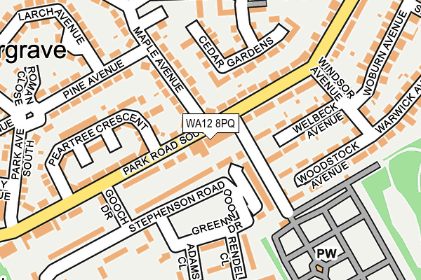 WA12 8PQ map - OS OpenMap – Local (Ordnance Survey) WA12 8PQ map - OS OpenMap – Local (Ordnance Survey)