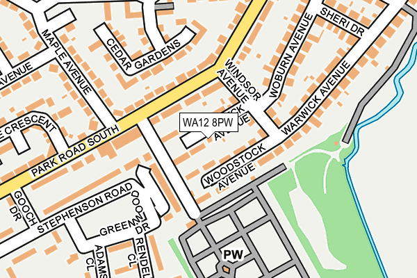 WA12 8PW map - OS OpenMap – Local (Ordnance Survey) WA12 8PW map - OS OpenMap – Local (Ordnance Survey)
