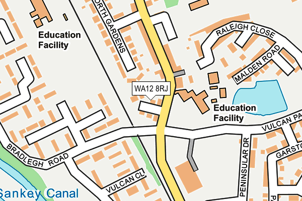 WA12 8RJ map - OS OpenMap – Local (Ordnance Survey)