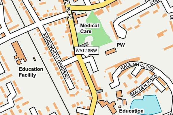 WA12 8RW map - OS OpenMap – Local (Ordnance Survey) WA12 8RW map - OS OpenMap – Local (Ordnance Survey)