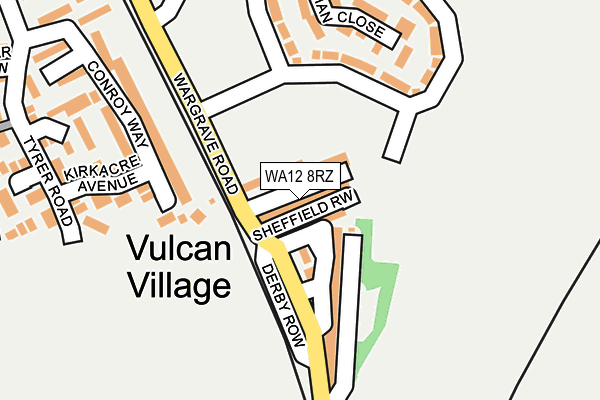 WA12 8RZ map - OS OpenMap – Local (Ordnance Survey) WA12 8RZ map - OS OpenMap – Local (Ordnance Survey)
