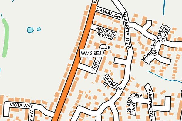 WA12 9EJ map - OS OpenMap – Local (Ordnance Survey) WA12 9EJ map - OS OpenMap – Local (Ordnance Survey)