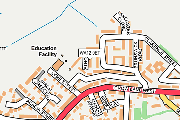 WA12 9ET map - OS OpenMap – Local (Ordnance Survey) WA12 9ET map - OS OpenMap – Local (Ordnance Survey)