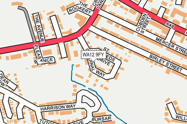 WA12 9FY map - OS OpenMap – Local (Ordnance Survey) WA12 9FY map - OS OpenMap – Local (Ordnance Survey)