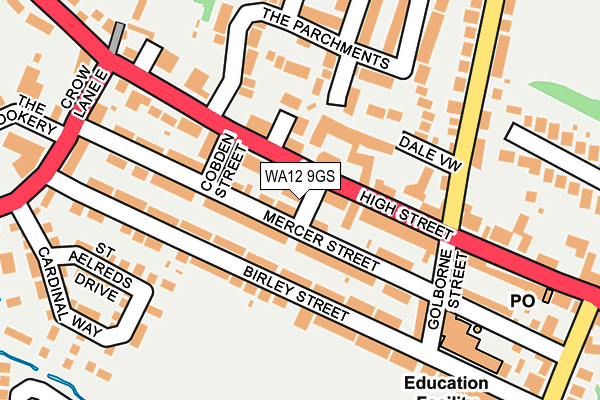 WA12 9GS map - OS OpenMap – Local (Ordnance Survey)