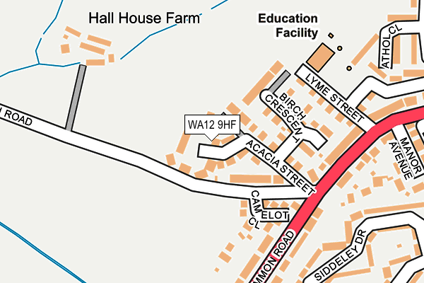WA12 9HF map - OS OpenMap – Local (Ordnance Survey) WA12 9HF map - OS OpenMap – Local (Ordnance Survey)