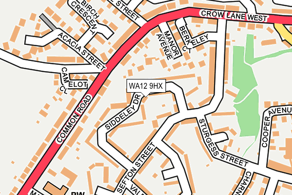 WA12 9HX map - OS OpenMap – Local (Ordnance Survey)