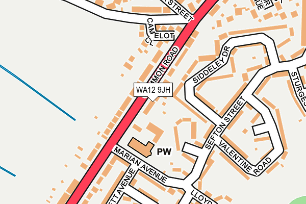 WA12 9JH map - OS OpenMap – Local (Ordnance Survey) WA12 9JH map - OS OpenMap – Local (Ordnance Survey)