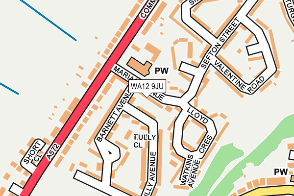 WA12 9JU map - OS OpenMap – Local (Ordnance Survey) WA12 9JU map - OS OpenMap – Local (Ordnance Survey)