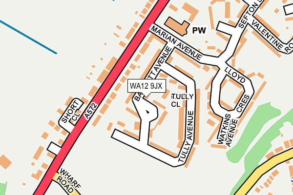 WA12 9JX map - OS OpenMap – Local (Ordnance Survey) WA12 9JX map - OS OpenMap – Local (Ordnance Survey)