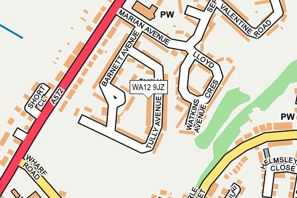 WA12 9JZ map - OS OpenMap – Local (Ordnance Survey) WA12 9JZ map - OS OpenMap – Local (Ordnance Survey)