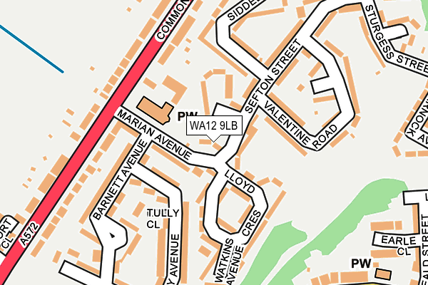 WA12 9LB map - OS OpenMap – Local (Ordnance Survey) WA12 9LB map - OS OpenMap – Local (Ordnance Survey)