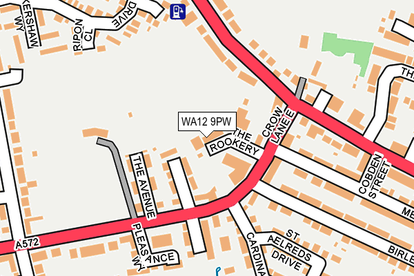 WA12 9PW map - OS OpenMap – Local (Ordnance Survey) WA12 9PW map - OS OpenMap – Local (Ordnance Survey)