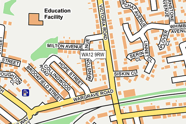 WA12 9RW map - OS OpenMap – Local (Ordnance Survey) WA12 9RW map - OS OpenMap – Local (Ordnance Survey)