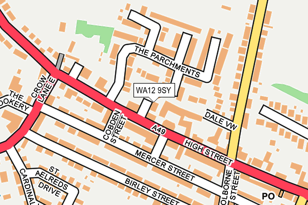 WA12 9SY map - OS OpenMap – Local (Ordnance Survey) WA12 9SY map - OS OpenMap – Local (Ordnance Survey)