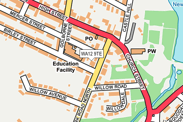 WA12 9TE map - OS OpenMap – Local (Ordnance Survey) WA12 9TE map - OS OpenMap – Local (Ordnance Survey)