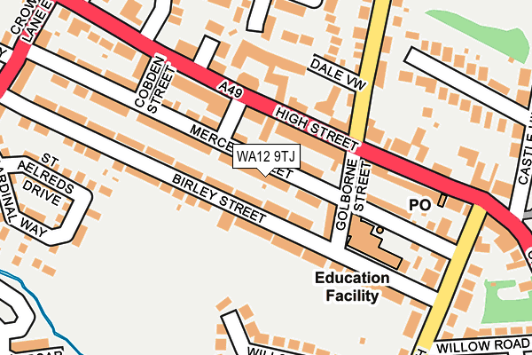 WA12 9TJ map - OS OpenMap – Local (Ordnance Survey) WA12 9TJ map - OS OpenMap – Local (Ordnance Survey)