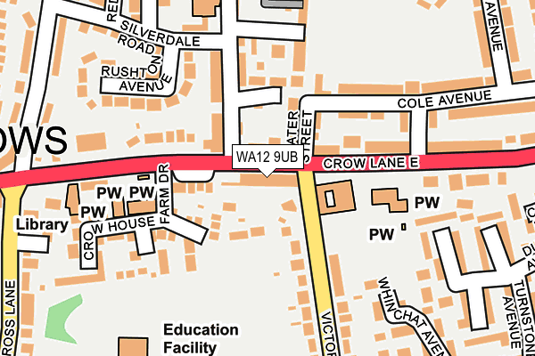 WA12 9UB map - OS OpenMap – Local (Ordnance Survey) WA12 9UB map - OS OpenMap – Local (Ordnance Survey)