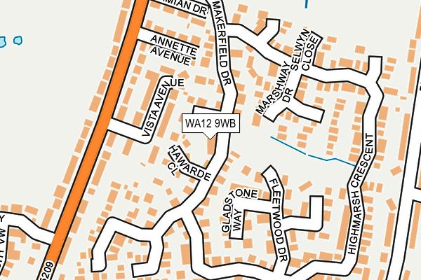 WA12 9WB map - OS OpenMap – Local (Ordnance Survey) WA12 9WB map - OS OpenMap – Local (Ordnance Survey)