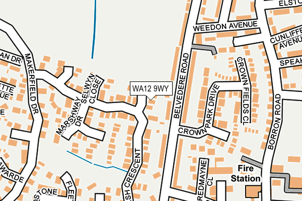 WA12 9WY map - OS OpenMap – Local (Ordnance Survey) WA12 9WY map - OS OpenMap – Local (Ordnance Survey)