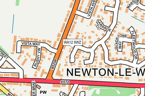 WA12 9WZ map - OS OpenMap – Local (Ordnance Survey) WA12 9WZ map - OS OpenMap – Local (Ordnance Survey)