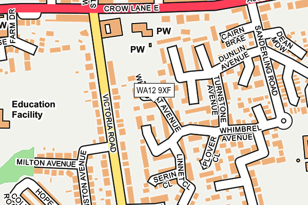 WA12 9XF map - OS OpenMap – Local (Ordnance Survey) WA12 9XF map - OS OpenMap – Local (Ordnance Survey)
