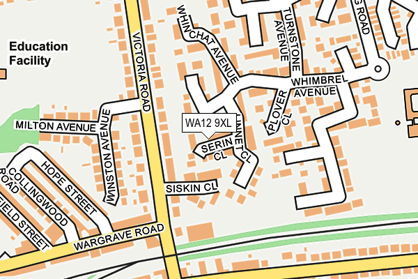 WA12 9XL map - OS OpenMap – Local (Ordnance Survey) WA12 9XL map - OS OpenMap – Local (Ordnance Survey)