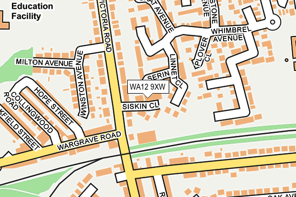 WA12 9XW map - OS OpenMap – Local (Ordnance Survey) WA12 9XW map - OS OpenMap – Local (Ordnance Survey)