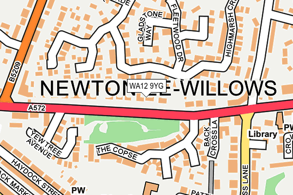 WA12 9YG map - OS OpenMap – Local (Ordnance Survey) WA12 9YG map - OS OpenMap – Local (Ordnance Survey)