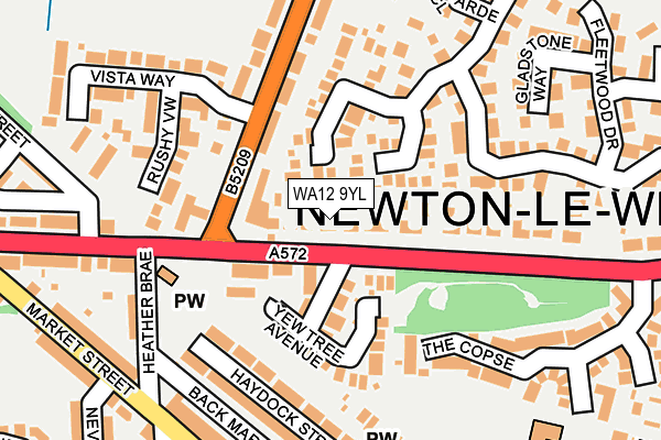 WA12 9YL map - OS OpenMap – Local (Ordnance Survey) WA12 9YL map - OS OpenMap – Local (Ordnance Survey)