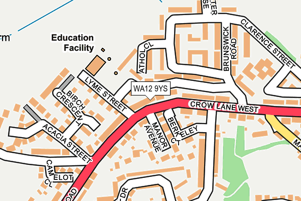 WA12 9YS map - OS OpenMap – Local (Ordnance Survey) WA12 9YS map - OS OpenMap – Local (Ordnance Survey)