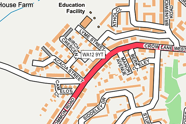 WA12 9YT map - OS OpenMap – Local (Ordnance Survey) WA12 9YT map - OS OpenMap – Local (Ordnance Survey)
