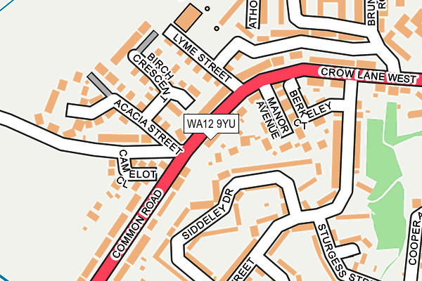 WA12 9YU map - OS OpenMap – Local (Ordnance Survey) WA12 9YU map - OS OpenMap – Local (Ordnance Survey)