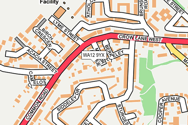 WA12 9YX map - OS OpenMap – Local (Ordnance Survey)