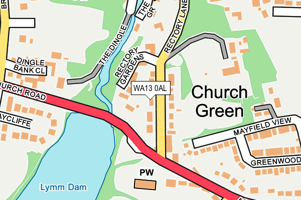 WA13 0AL map - OS OpenMap – Local (Ordnance Survey)