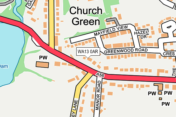 WA13 0AR map - OS OpenMap – Local (Ordnance Survey) WA13 0AR map - OS OpenMap – Local (Ordnance Survey)