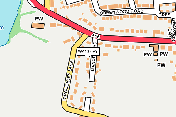 WA13 0AY map - OS OpenMap – Local (Ordnance Survey) WA13 0AY map - OS OpenMap – Local (Ordnance Survey)