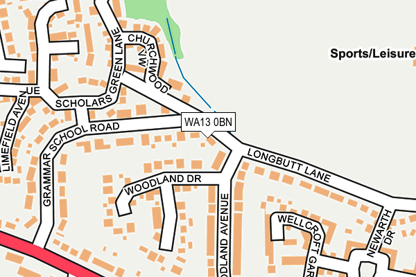 WA13 0BN map - OS OpenMap – Local (Ordnance Survey) WA13 0BN map - OS OpenMap – Local (Ordnance Survey)