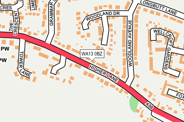 WA13 0BZ map - OS OpenMap – Local (Ordnance Survey) WA13 0BZ map - OS OpenMap – Local (Ordnance Survey)