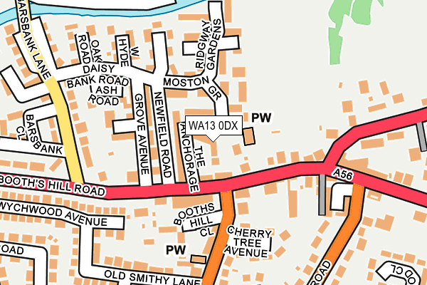 WA13 0DX map - OS OpenMap – Local (Ordnance Survey) WA13 0DX map - OS OpenMap – Local (Ordnance Survey)