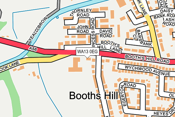 WA13 0EG map - OS OpenMap – Local (Ordnance Survey)