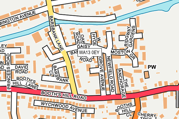 WA13 0EY map - OS OpenMap – Local (Ordnance Survey) WA13 0EY map - OS OpenMap – Local (Ordnance Survey)