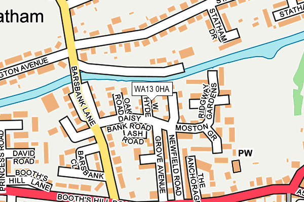 WA13 0HA map - OS OpenMap – Local (Ordnance Survey) WA13 0HA map - OS OpenMap – Local (Ordnance Survey)