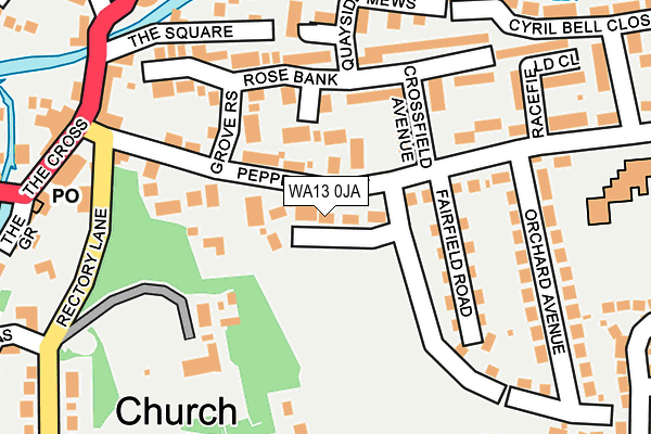 WA13 0JA map - OS OpenMap – Local (Ordnance Survey) WA13 0JA map - OS OpenMap – Local (Ordnance Survey)