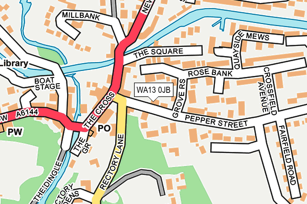 WA13 0JB map - OS OpenMap – Local (Ordnance Survey) WA13 0JB map - OS OpenMap – Local (Ordnance Survey)