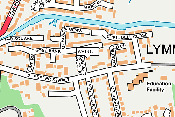 WA13 0JL map - OS OpenMap – Local (Ordnance Survey) WA13 0JL map - OS OpenMap – Local (Ordnance Survey)